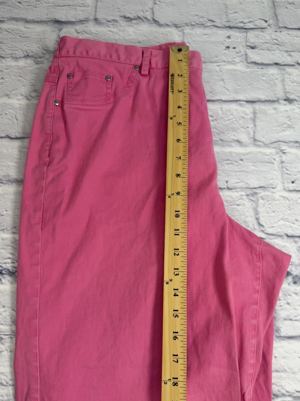 Vintage Alfred Dunner Bright Pink Wide-Leg Cotton Pants. Size 16. Artsy.